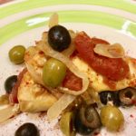 Chicken Dinner recipe with olives, onions and tomatoes, made by Sisters from the Community of Jesus on Cape Cod.